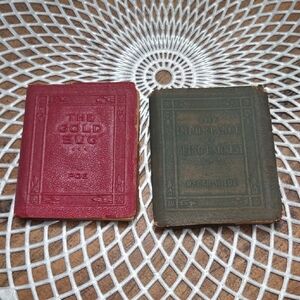 Vintage Miniature Hardcover Books - Red and Dark Green